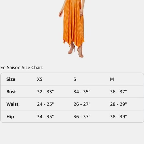En Saison Illianna Maxi Long Dress High Low Asymmetrical Orange NEW Size S - Picture 10 of 10